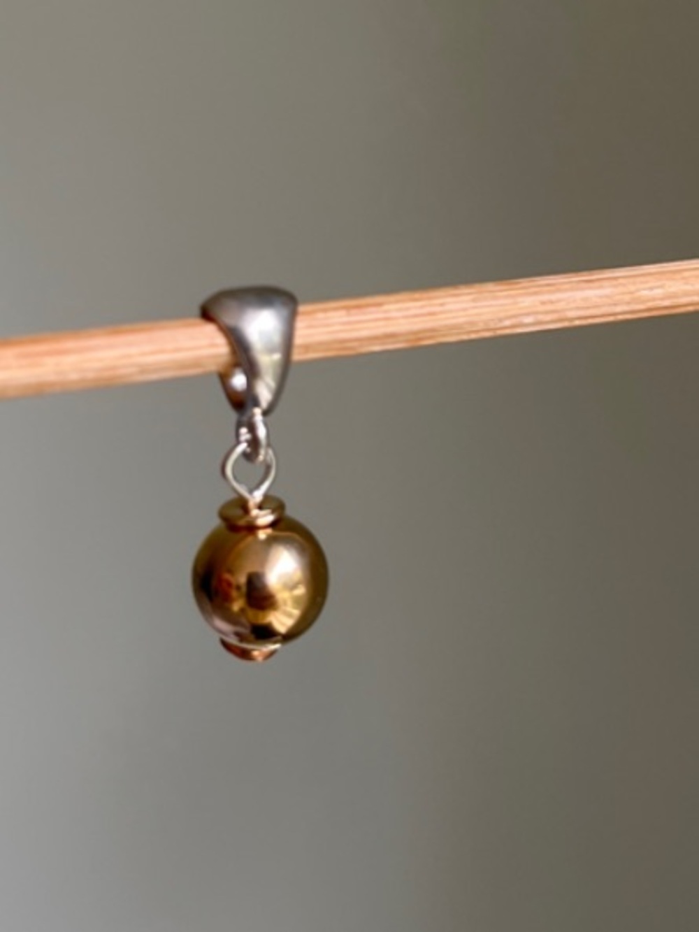 Gold Ball Drop Pendant Charm - Women Jewelry